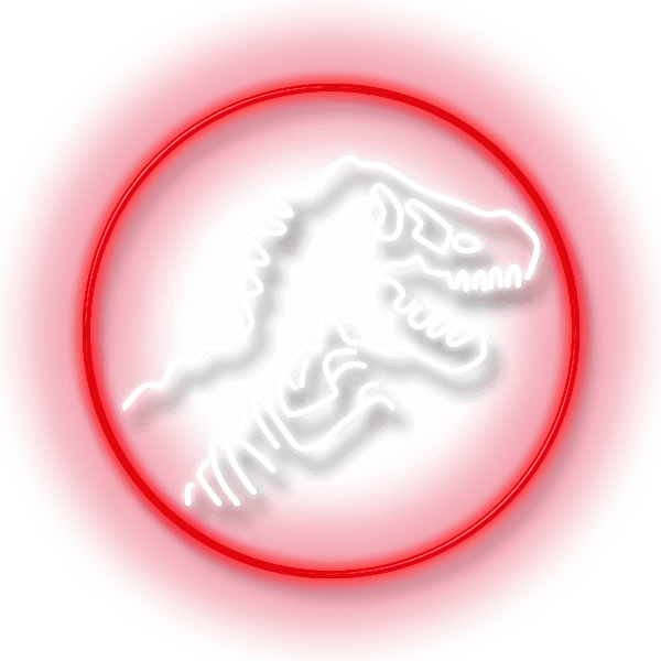NEON ART - Figuras en neón flexible en Cordoba jurassic park logo neon cordoba